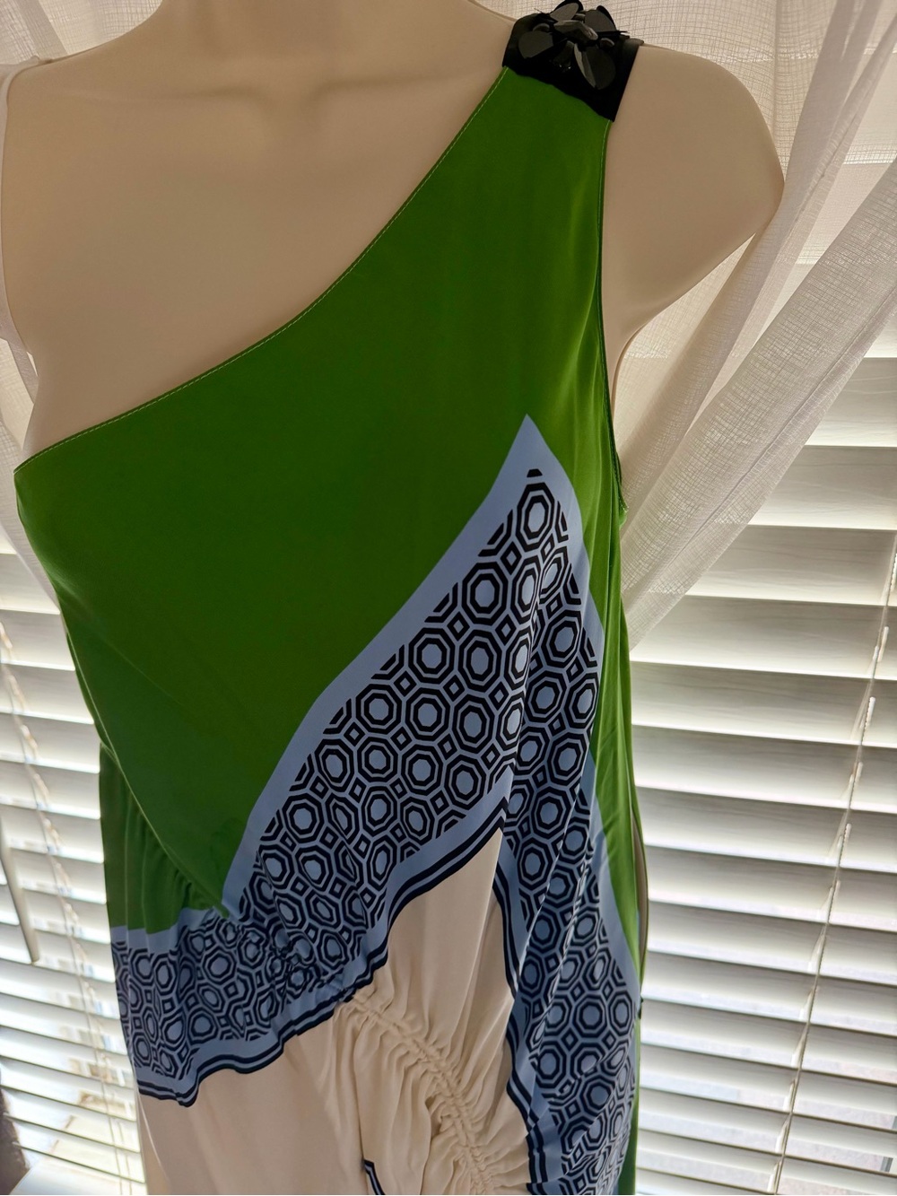 Tory Burch Sloane Silk One Shoulder Asymmetrical Maxi Dress sz6 - Picture 4 of 11